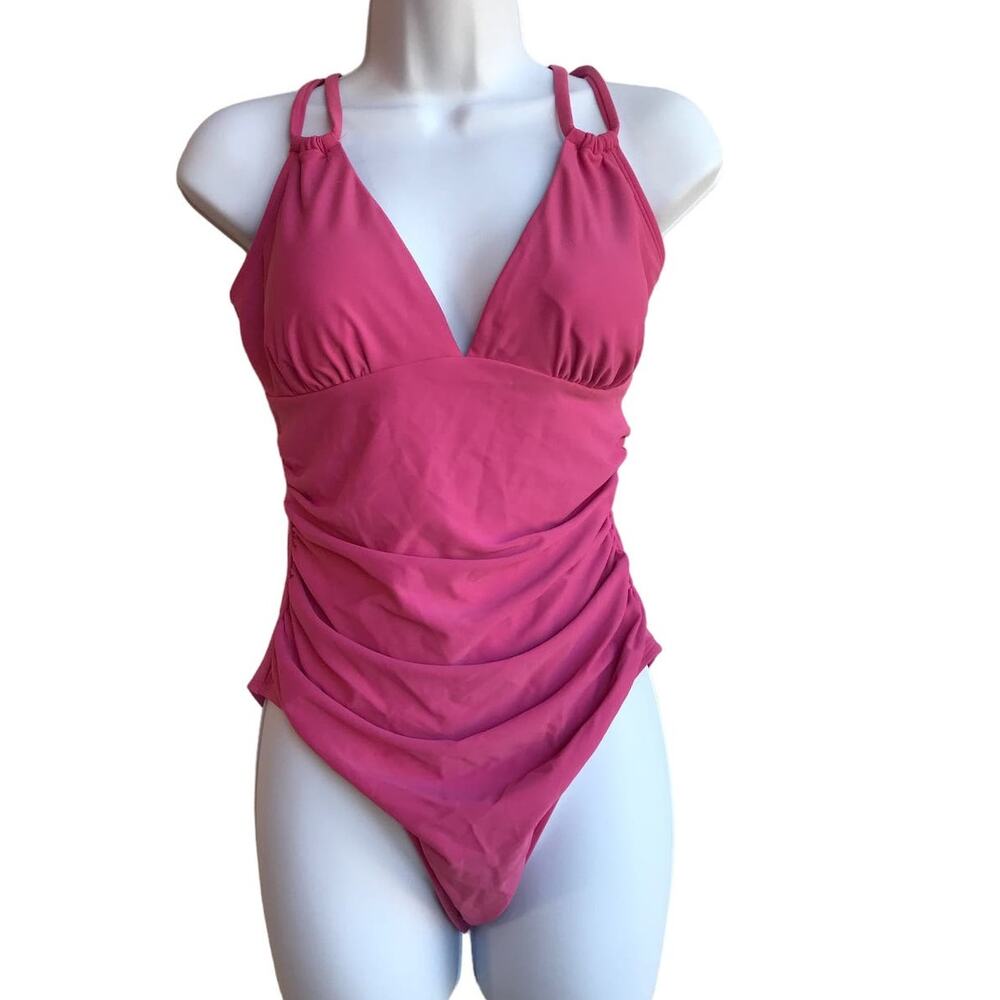 Cupshe 1 Piece Bright Pink Swimsuit NWT size L